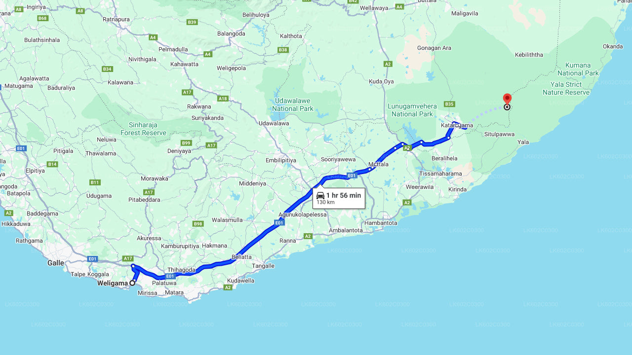 Yala National Park Safari from Weligama