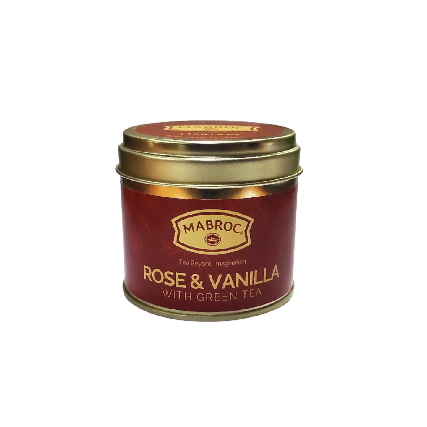 Mabroc Tea Infused Candle Tin Rose & Vanilla with Green Tea (118g)