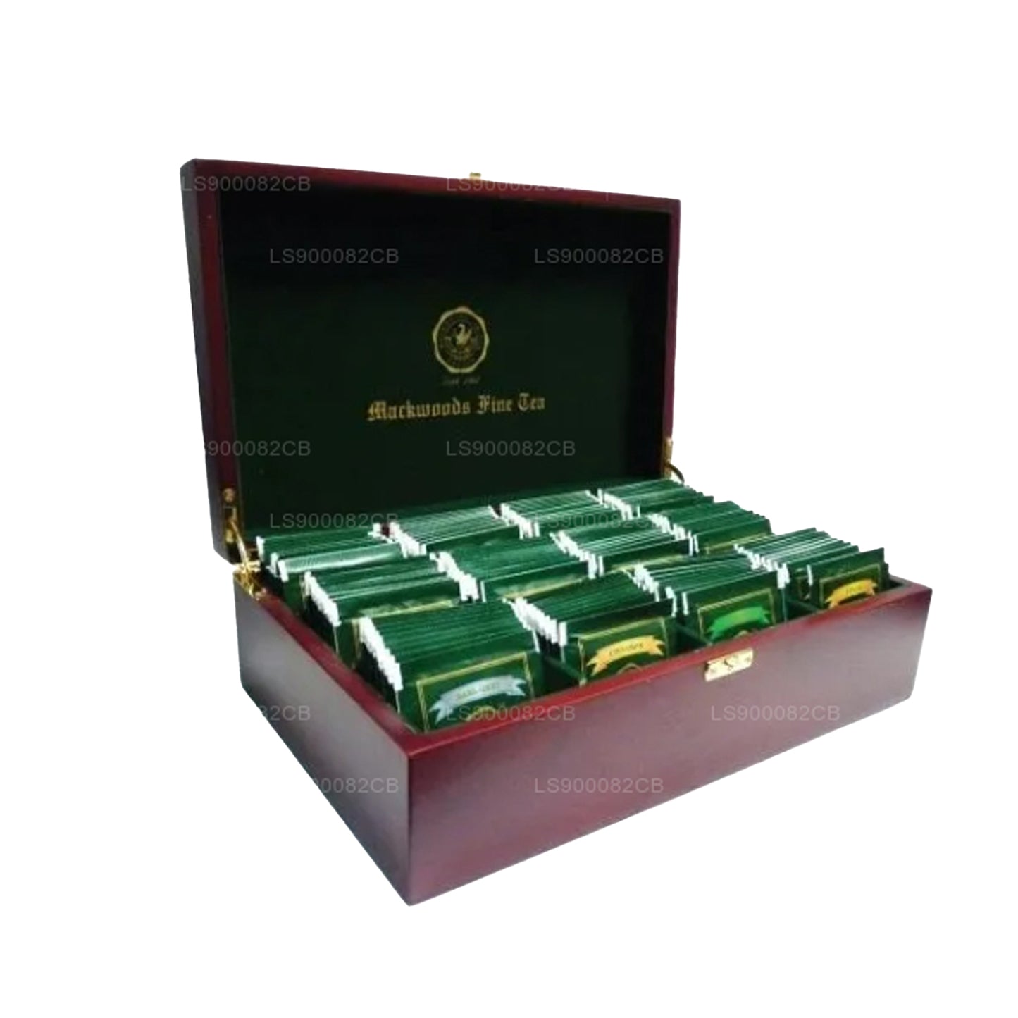 Mackwoods 120 Unblended Black Tea Bags in a 12 Compartment Tea Tray