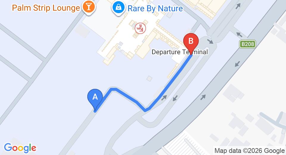 Driving route map: Katunayake to Colombo Airport (CMB) (0 km, approx 1 min private transfer)