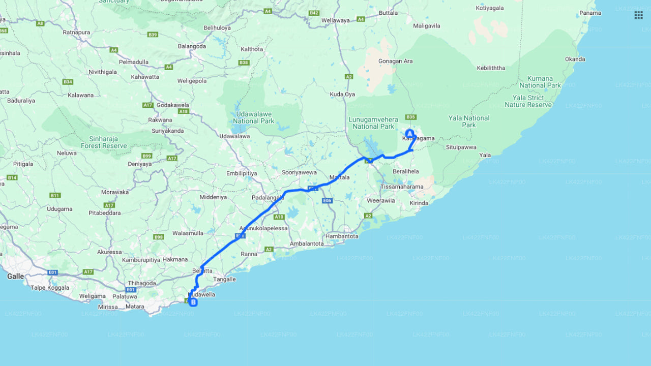 Yala City to Hiriketiya City Private Transfer