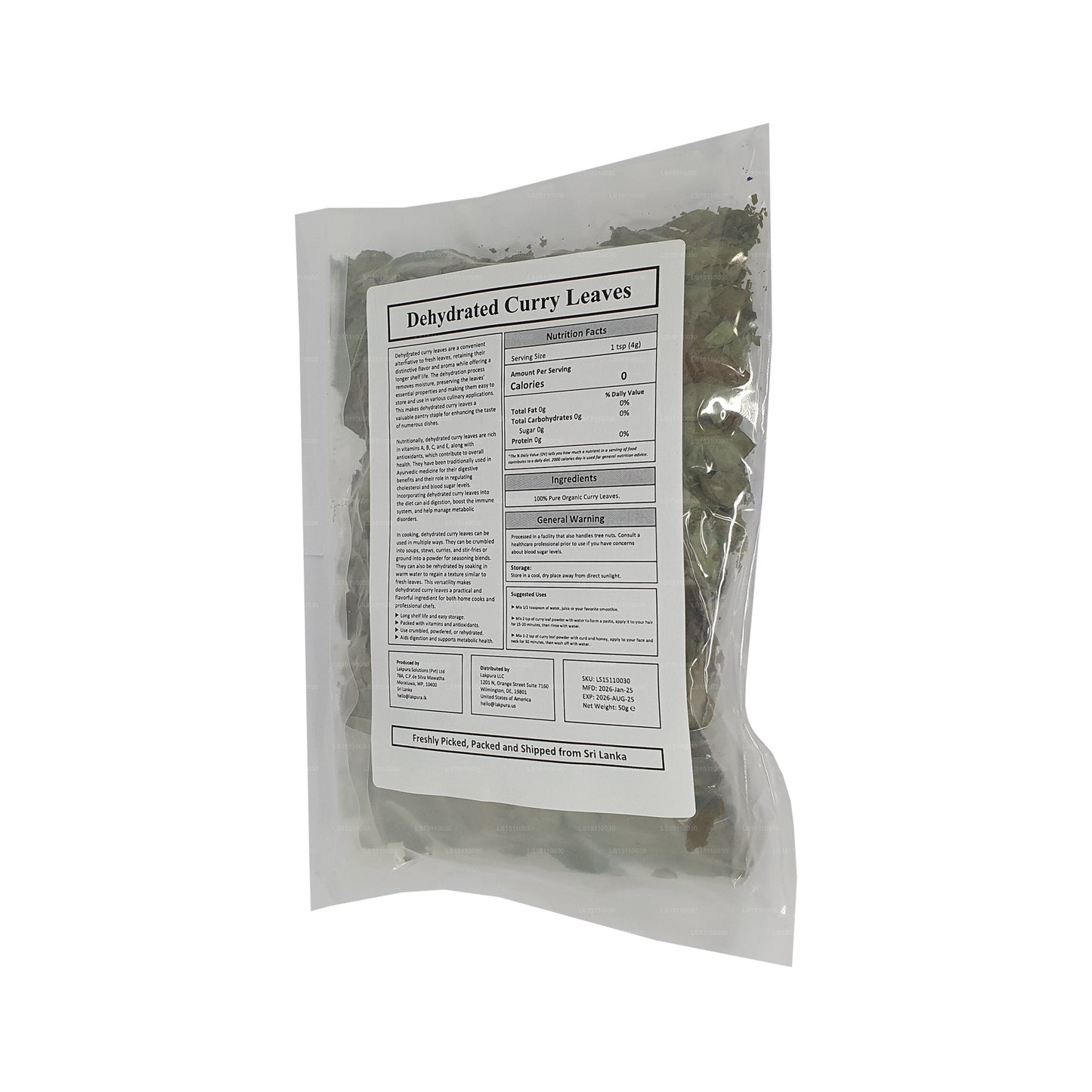 Lakpura® Dehydrated Curry Leaves