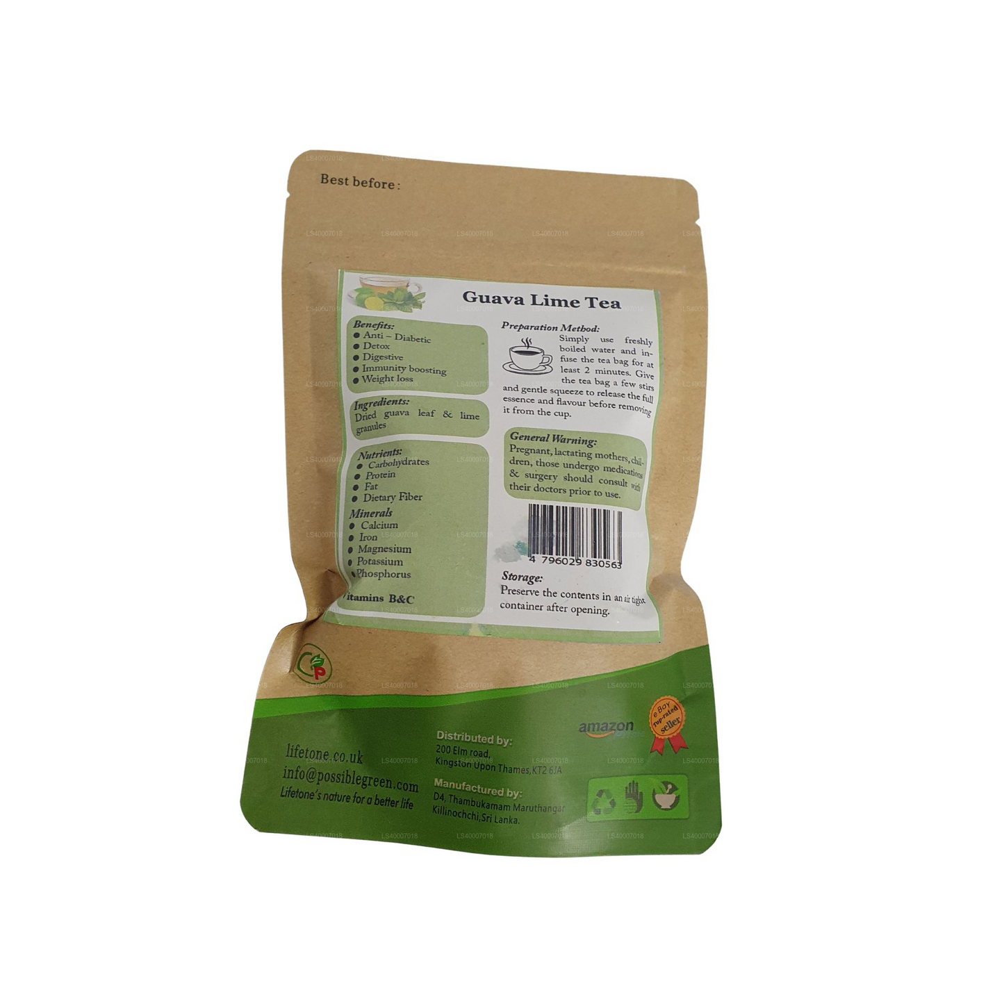 Lifetone Guava Leaf Lime Tea (30g) 20 Tea Bags