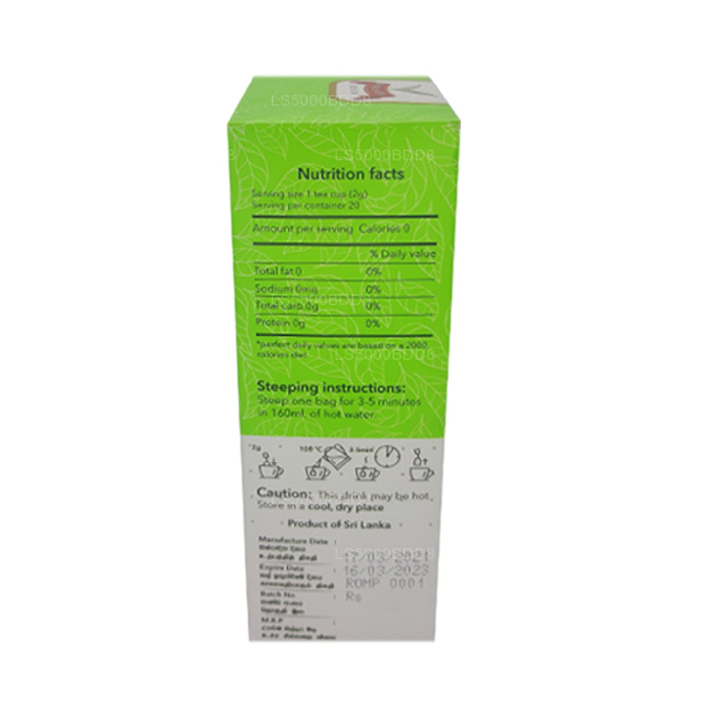 Rolanta Organic Moringa With Peppermint Herbal Drink (40g) 25 Tea Bag