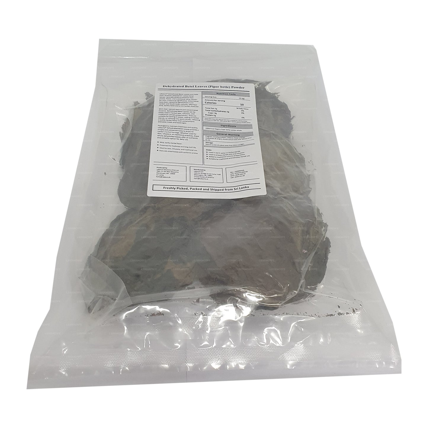 Lakpura® Dehydrated Betel Leaves
