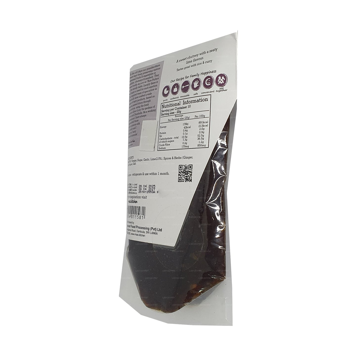 MA's Kitchen Date & Lime Chutney (200g)