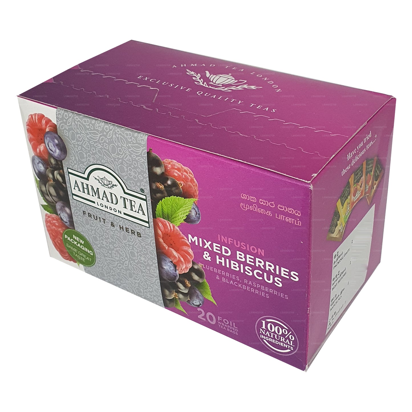 Ahmad Tea Mixed Berry & Hibiscus Tea (40g) 20 Foil Tea Bags