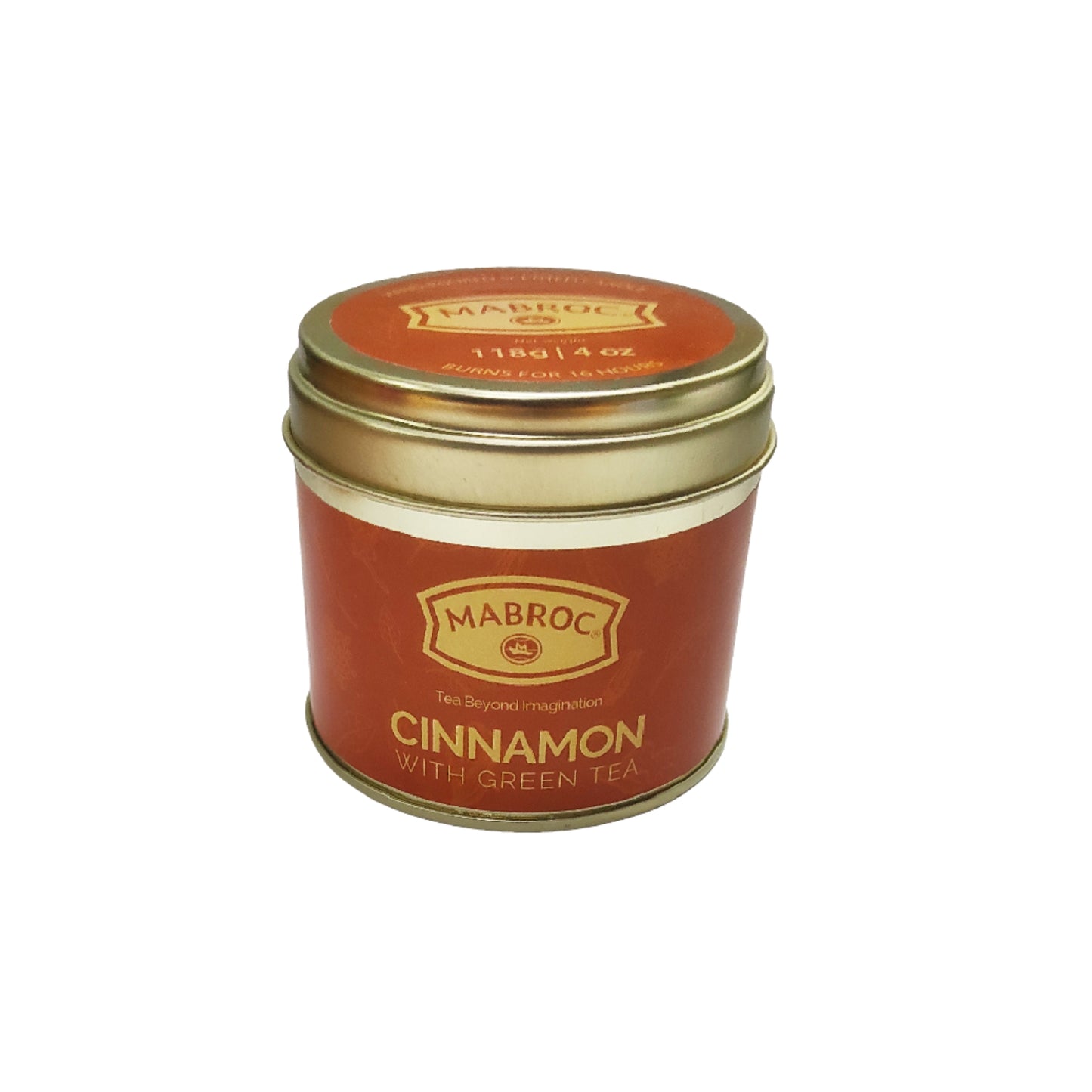 Mabroc Tea Infused Candle Tin Cinnamon with Green Tea (118g)