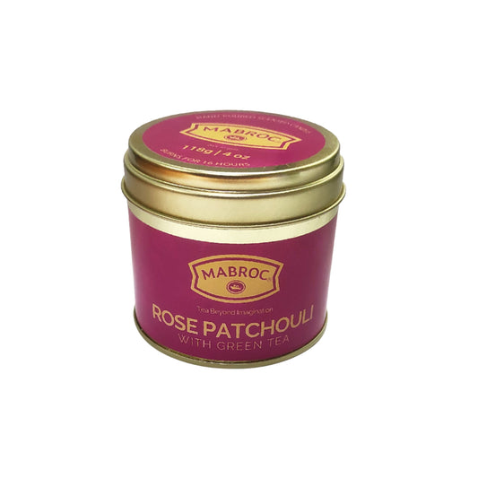 Mabroc Tea Infused Candle Tin Rose Patchouli with Green Tea  (118g)