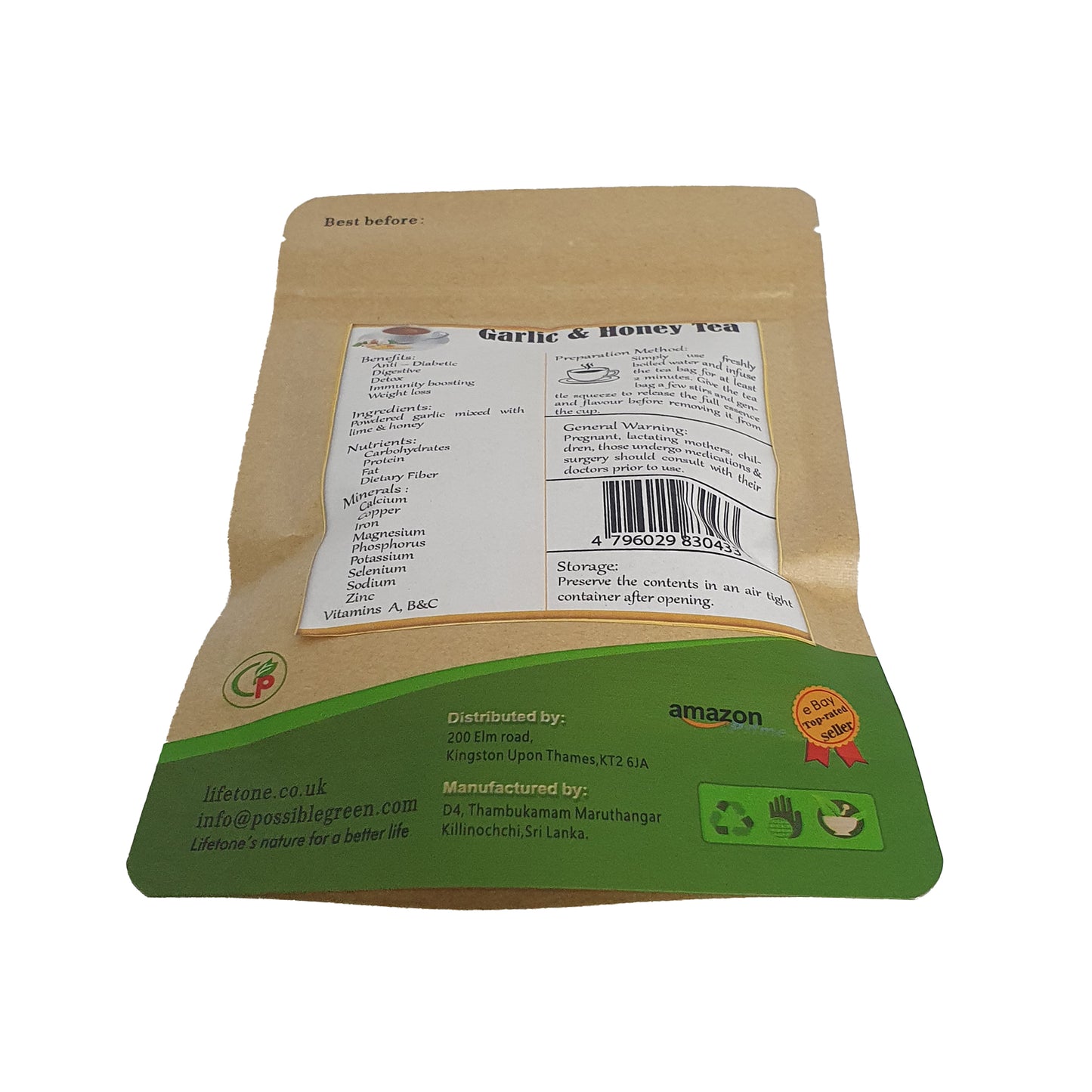 Lifetone Garlic Honey Tea (40g) 20 Tea Bags