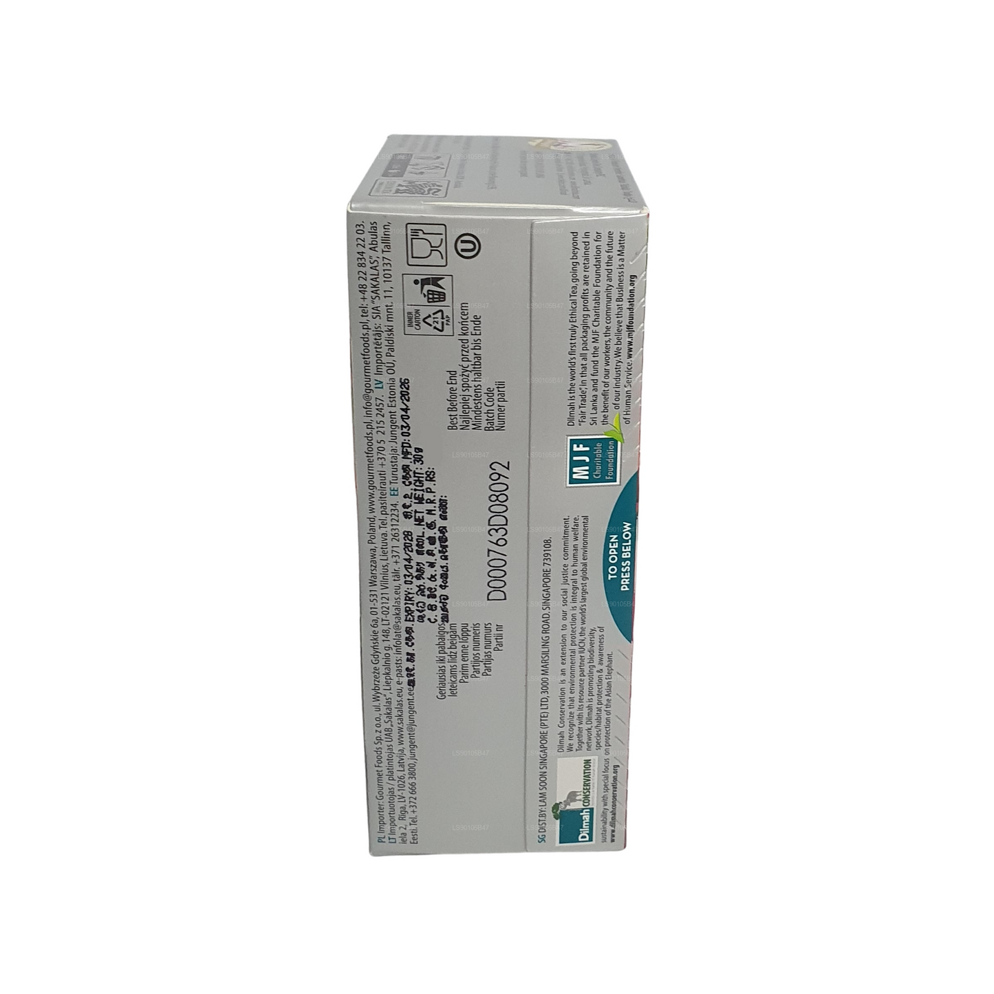 Dilmah Lychee Flavored Black Tea (30g) 20 Tea Bags