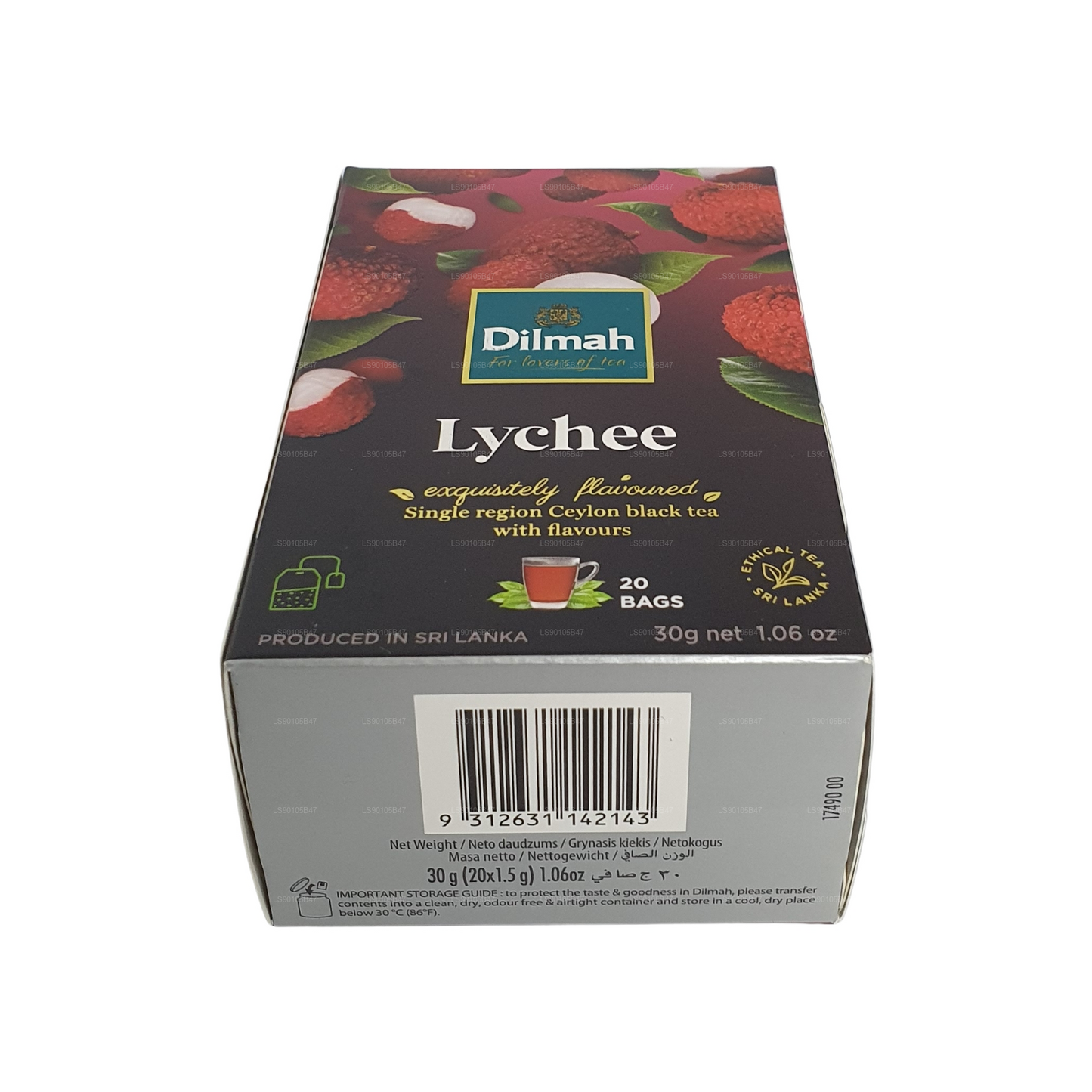 Dilmah Lychee Flavored Black Tea (30g) 20 Tea Bags