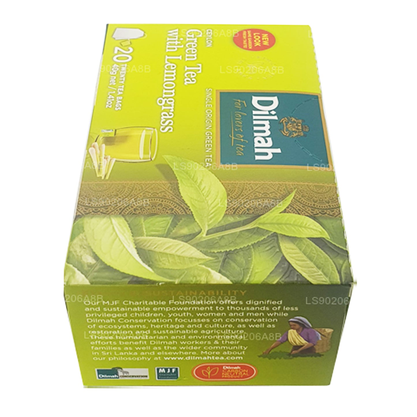 Dilmah Pure Ceylon Green Tea with Lemongrass Tea (40g) 20 Tea Bags