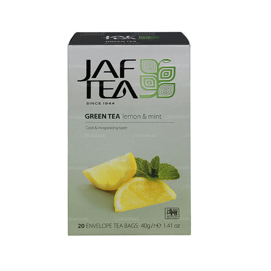 Jaf Tea Pure Green Collection Green Lemon & Mint Foil Envelop Tea Bags (40g)