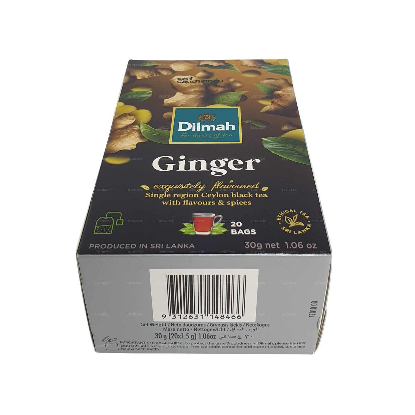 Dilmah Ginger Flavored Black Tea (30g) 20 Tea Bags