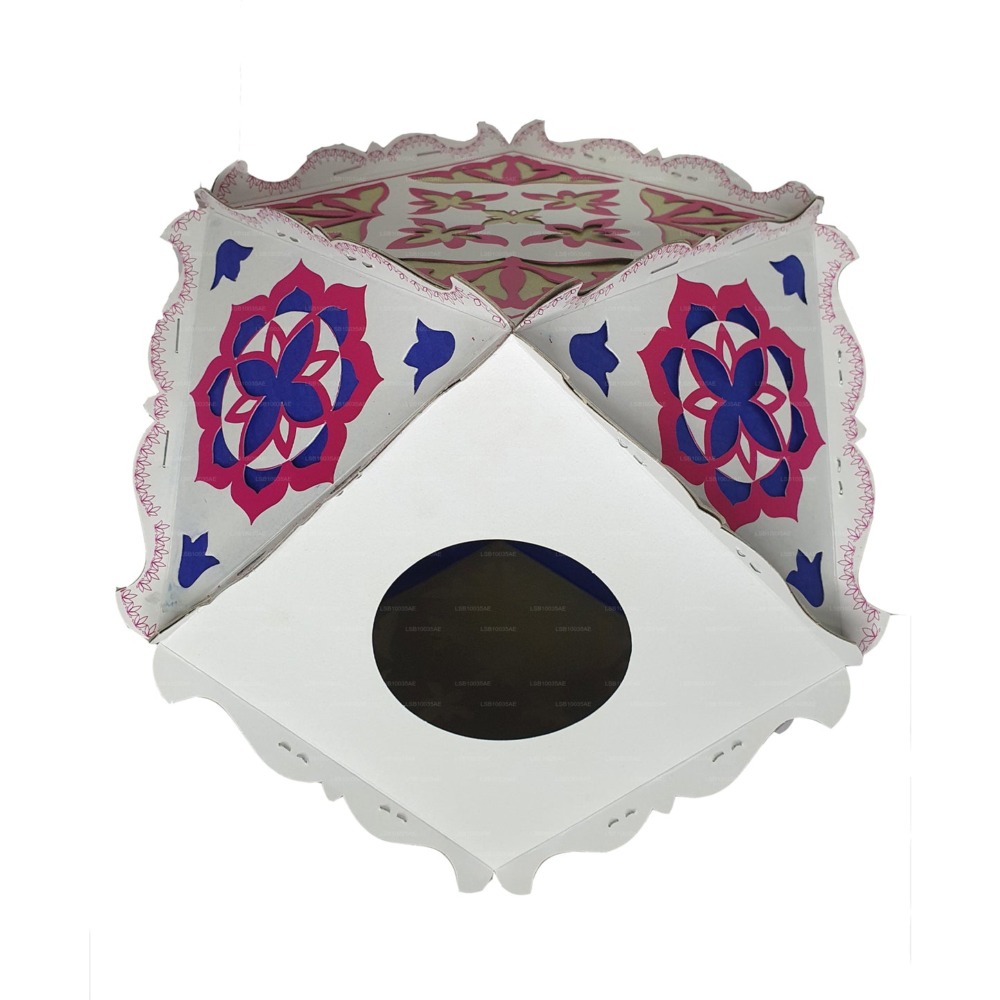 Lakpura Cardboard Vesak Lanterns (Atapattam Koodu) 3Pcs Pack