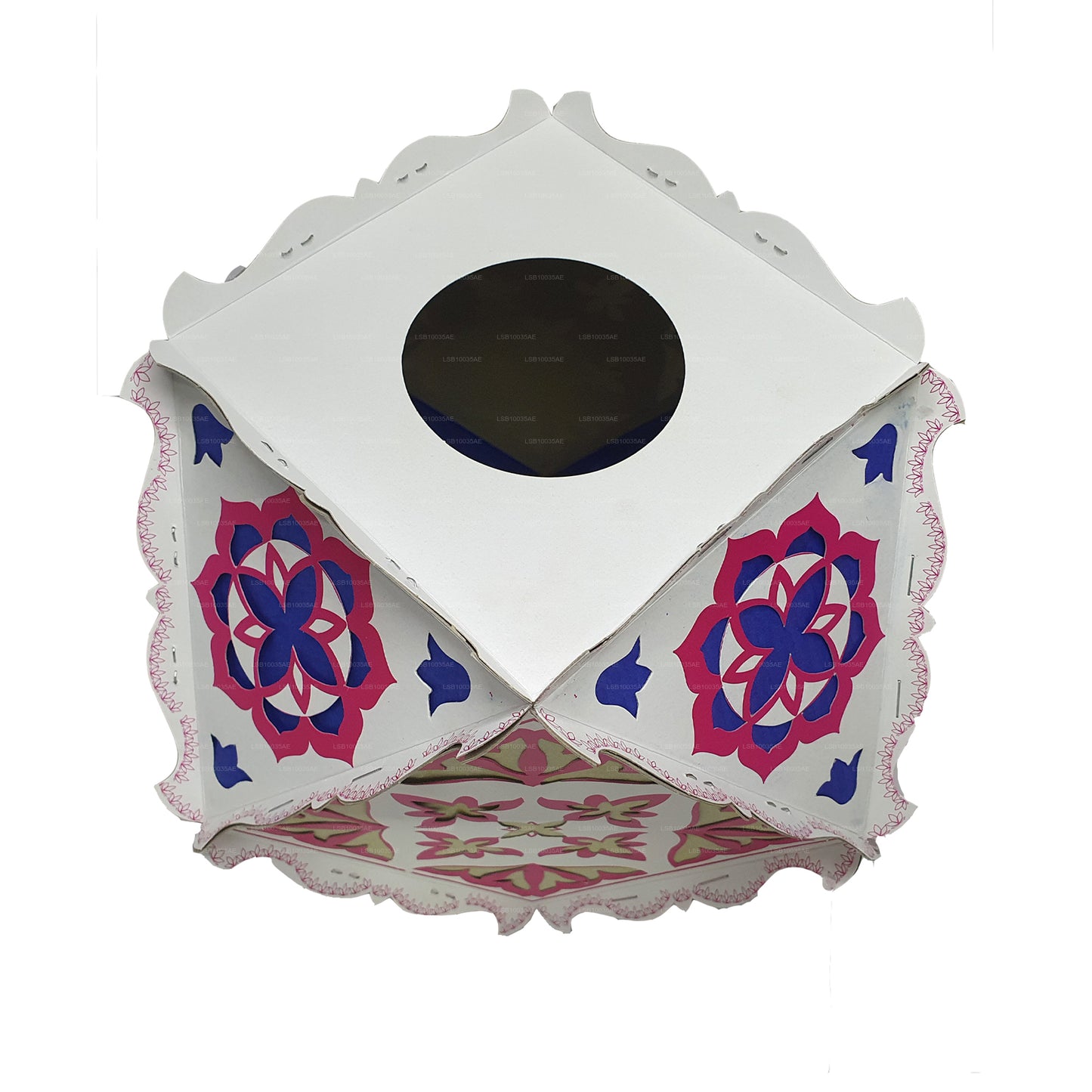 Lakpura Cardboard Vesak Lanterns (Atapattam Koodu) 3Pcs Pack