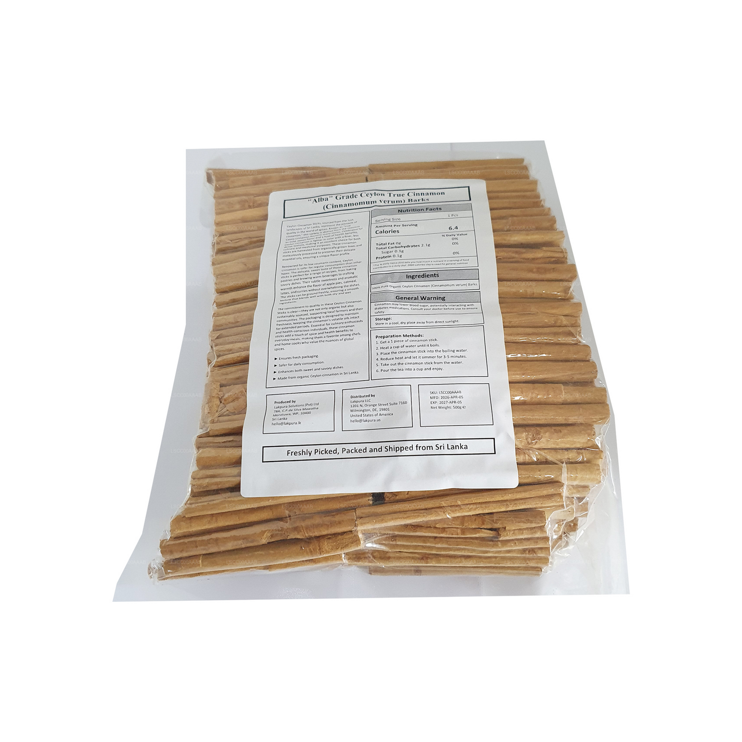 Lakpura® Ceylon True Cinnamon "Alba" Grade Sticks