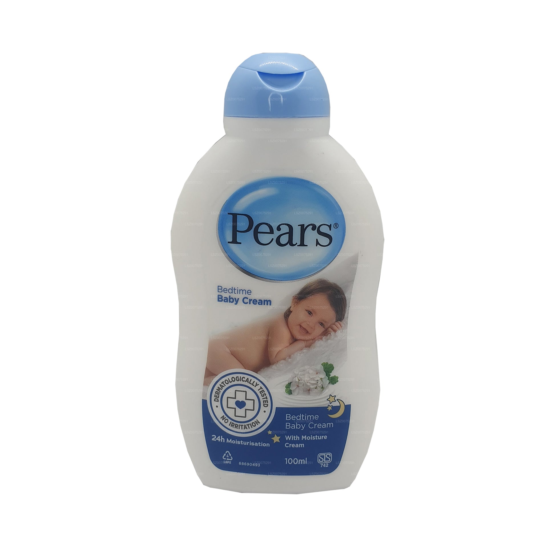 Pears Bedtime Baby Cream (100ml) nourishes and protects delicate baby skin with a soothing formula enriched with Water, Glycerin, Stearic Acid, Mineral Oil, Aloe Vera, Chamomile Extract, and more. It prevents dryness, keeps skin soft, and is dermatologically tested, paraben-free, and pH balanced for safe, daily use.