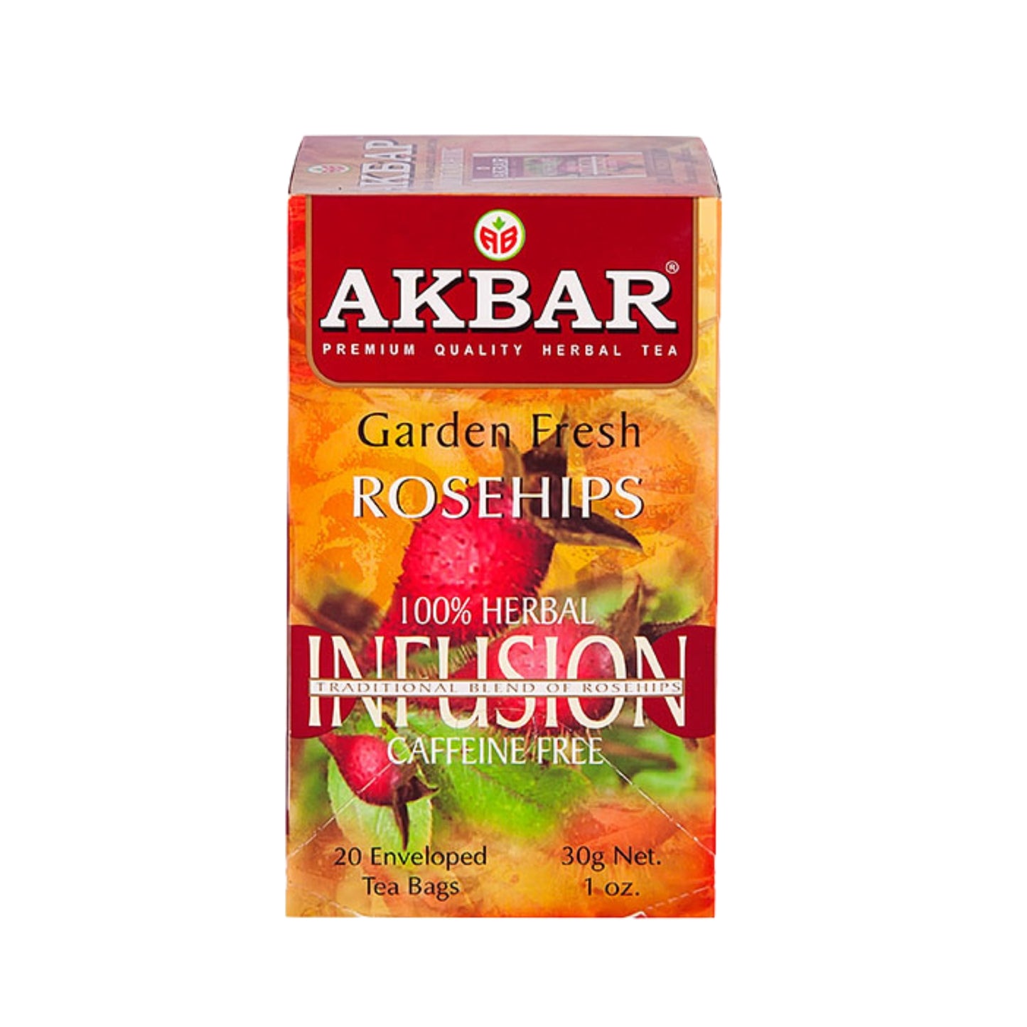 Akbar Garden Fresh Rosehips (30g) 20 Envelope Tea Bags