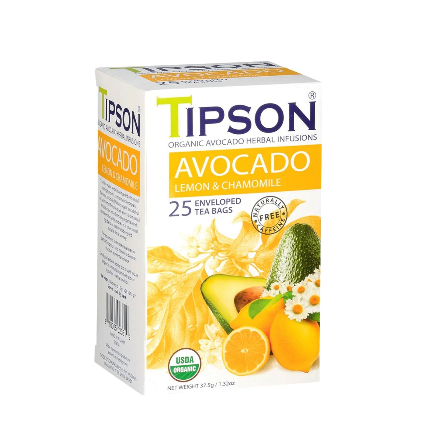 Tipson Avocado Lemon and Chamomile (37.5g) 25 Tea Bags