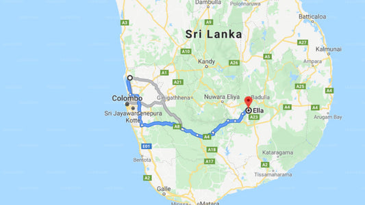 Transfer between Colombo Airport (CMB) and Leisure Dream Inn, Ella